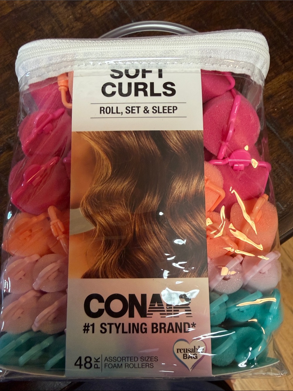 Conair Soft Curls Foam Rollers - Assorted Pink/Peach/Teal Set